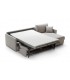 Alma Grande canapé lit d'angle droit tissu gris chiné vue ouvert