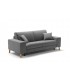 Solal canapé lit feutrine gris vue côté