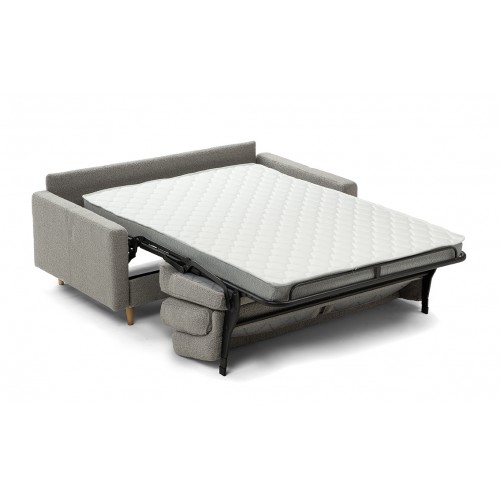 Noche canapé lit bouclette gris vue ouvert