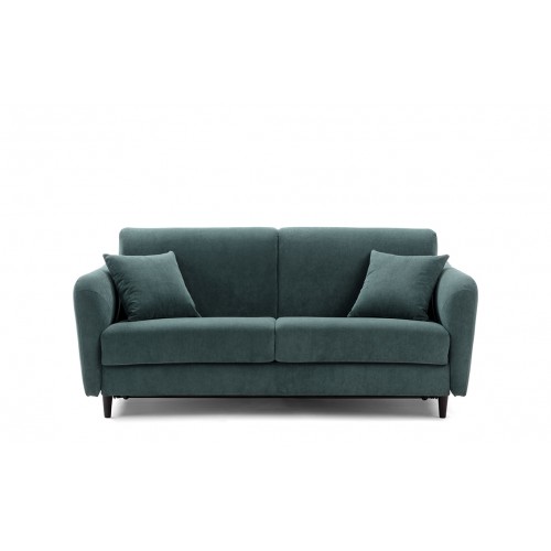 Céline canapé lit velours bleu vue face