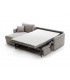 Alma Grande canapé lit d'angle gauche tissu gris chiné vue côté