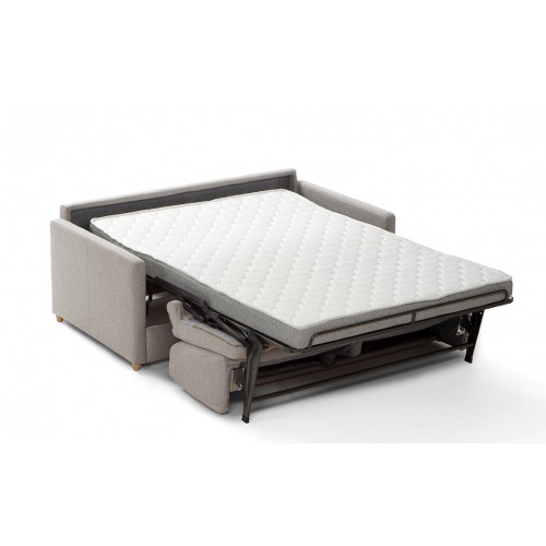 Alma canapé lit tissu beige chiné vue ouvert
