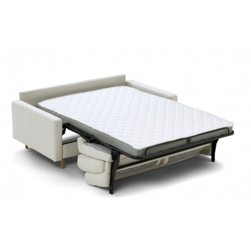 Noche canapé lit bouclette blanc vue ouvert